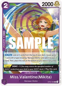 Miss.Valentine(Mikita) OP04-066 — Kingdoms of Intrigue