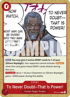 Une détermination sans faille, voilà la vraie force !! OP12-016 — Legacy of the Master