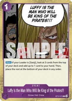 Luffy est l'homme qui deviendra le roi des pirates !! OP12-079 — Legacy of the Master