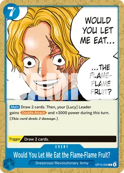 Acceptes-tu que je mange le pyro-fruit ? OP15-056 — Adventure on Kami's Island