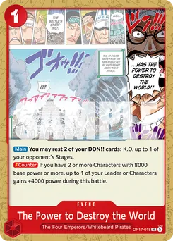 The Power to Destroy the World OP17-018 — The World's Strongest Warriors