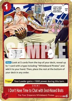J'ai aucune envie de discuter avec un avorton comme toi ! OP17-019 — The World's Strongest Warriors
