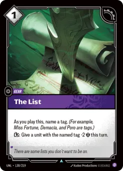 The List UNL-138/219 — Unleashed