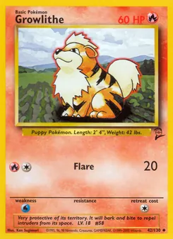 Growlithe 42/130 — Base Set 2