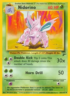 Nidorino 54/130 — Base Set 2