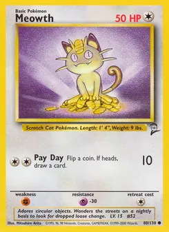Meowth 80/130 — Base Set 2
