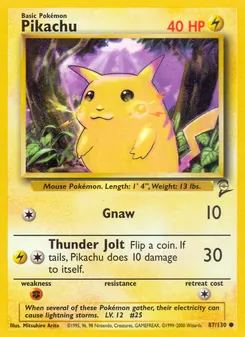 Pikachu 87/130 — Base Set 2