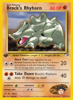 Brock's Rhyhorn 22/132 — Gym Heroes