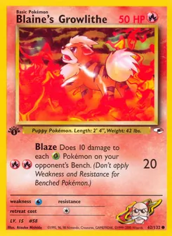 Blaine's Growlithe 62/132 — Gym Heroes