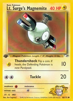Lt. Surge's Magnemite 80/132 — Gym Heroes