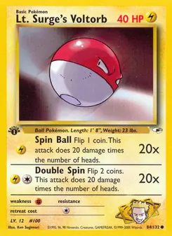 Lt. Surge's Voltorb 84/132 — Gym Heroes