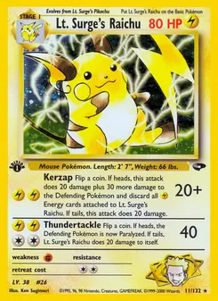 Lt. Surge's Raichu 11/132 — Gym Challenge