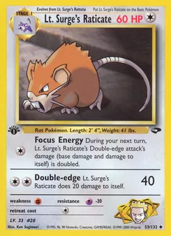 Lt. Surge's Raticate 53/132 — Gym Challenge