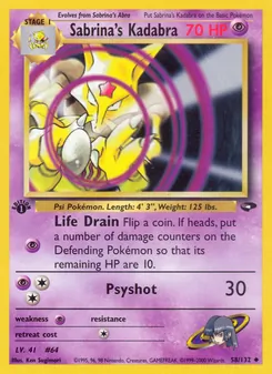 Sabrina's Kadabra 58/132 — Gym Challenge