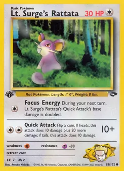 Lt. Surge's Rattata 85/132 — Gym Challenge