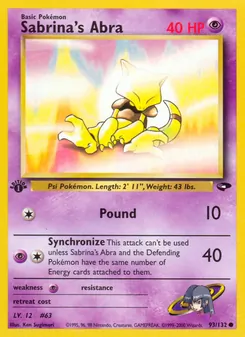 Sabrina's Abra 93/132 — Gym Challenge