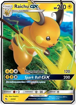Raichu-GX 20/68 — Hidden Fates