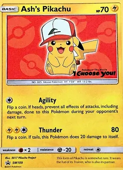 Pikachu de Sacha SM109 — SM Black Star Promos