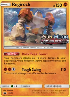 Regirock SM74 — SM Black Star Promos